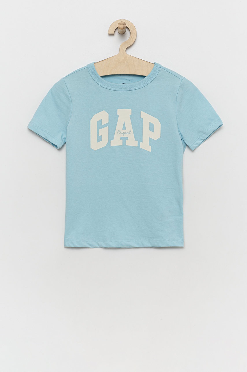 

Детска памучна тениска GAP с принт, Син