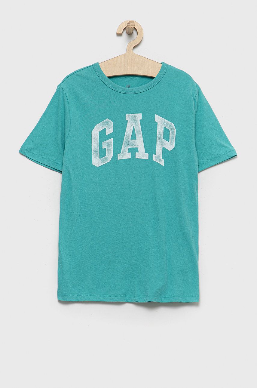 Gap GAP t-shirt bawełniany dziecięcy kolor zielony z nadrukiem