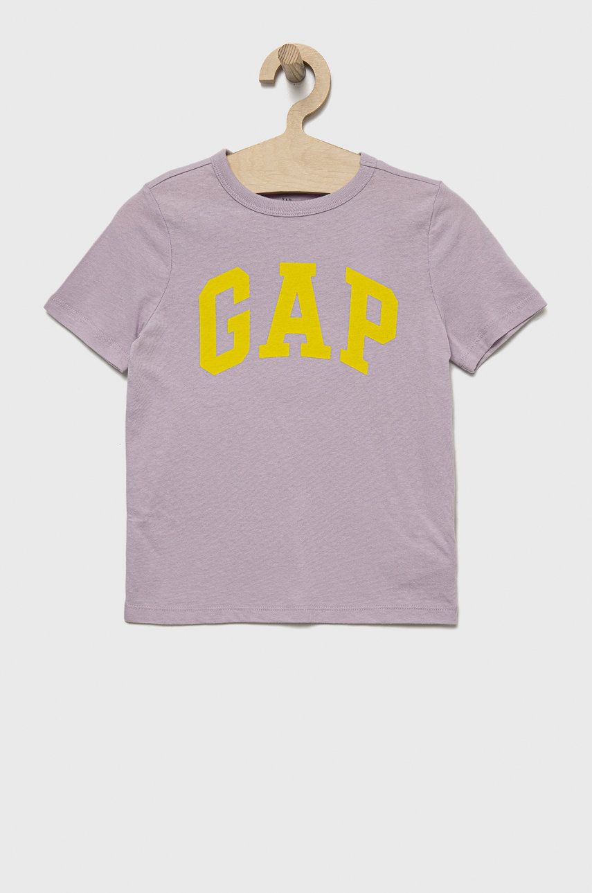 GAP tricou de bumbac pentru copii culoarea violet, cu imprimeu