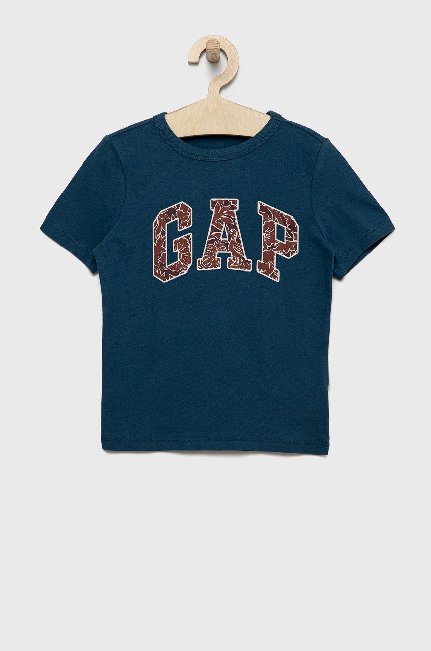 GAP tricou de bumbac pentru copii culoarea turcoaz, cu imprimeu