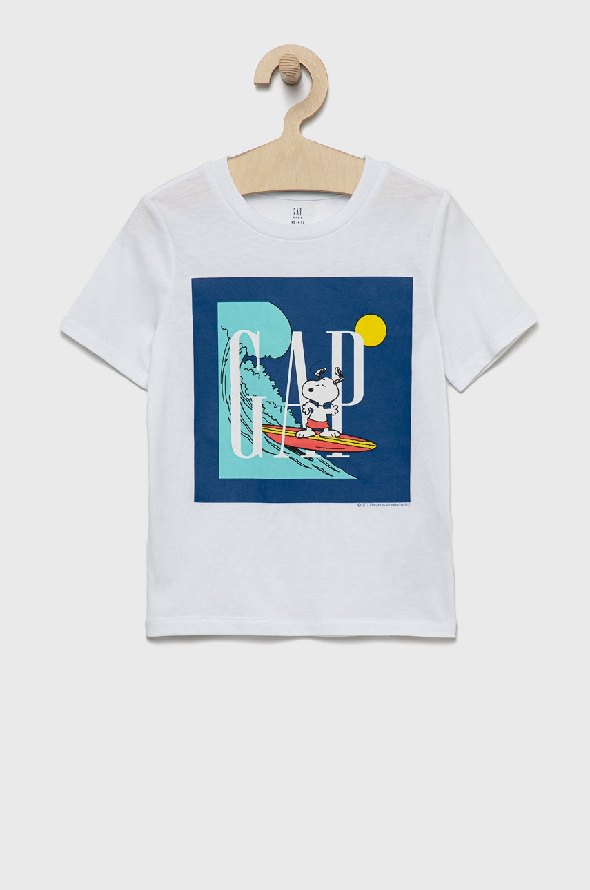

Детска тениска GAP в бяло с принт, Бял