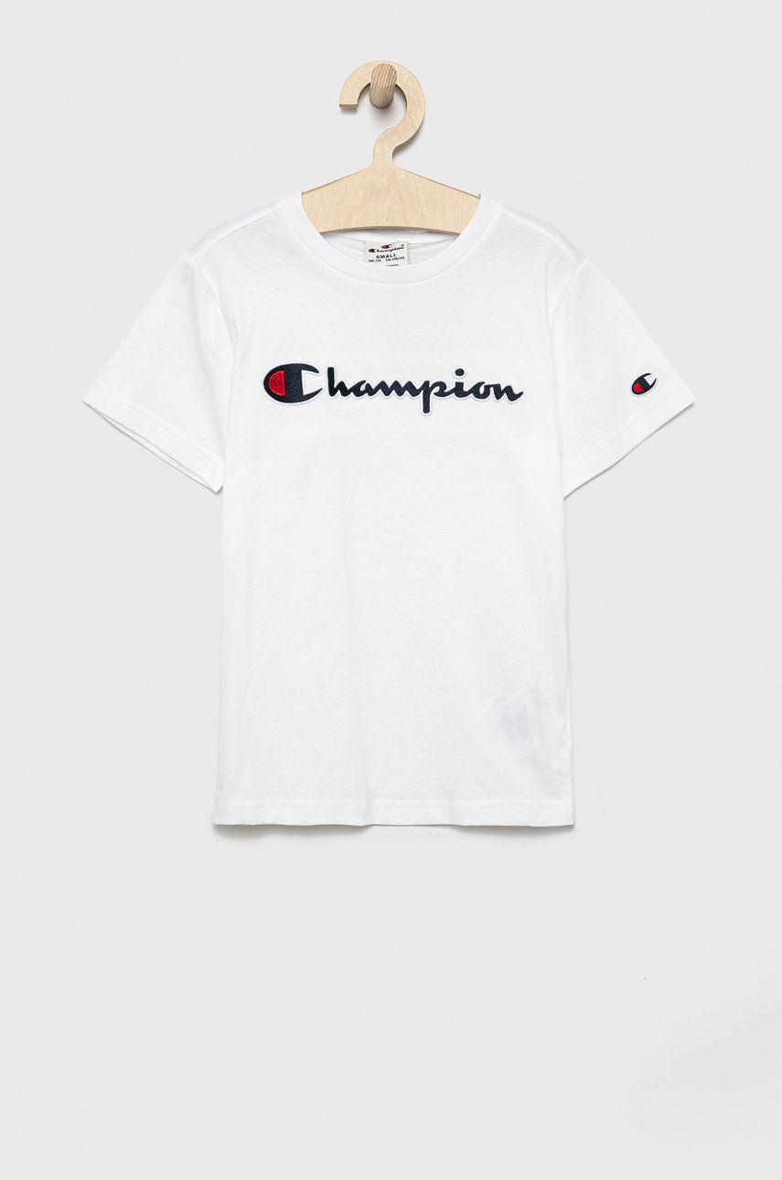 Champion tricou de bumbac pentru copii 305954 culoarea alb, neted