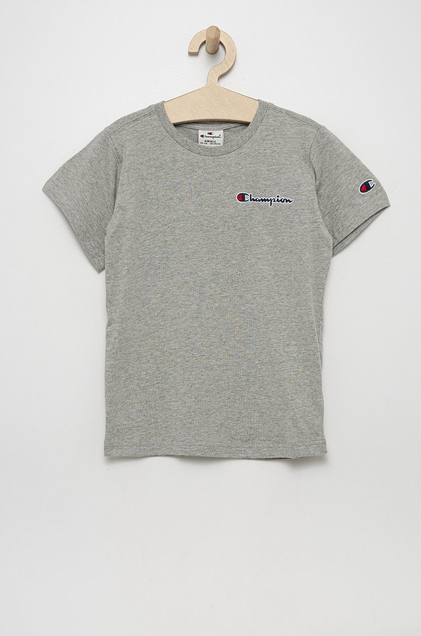 Champion tricou de bumbac pentru copii 305955 culoarea gri, cu imprimeu