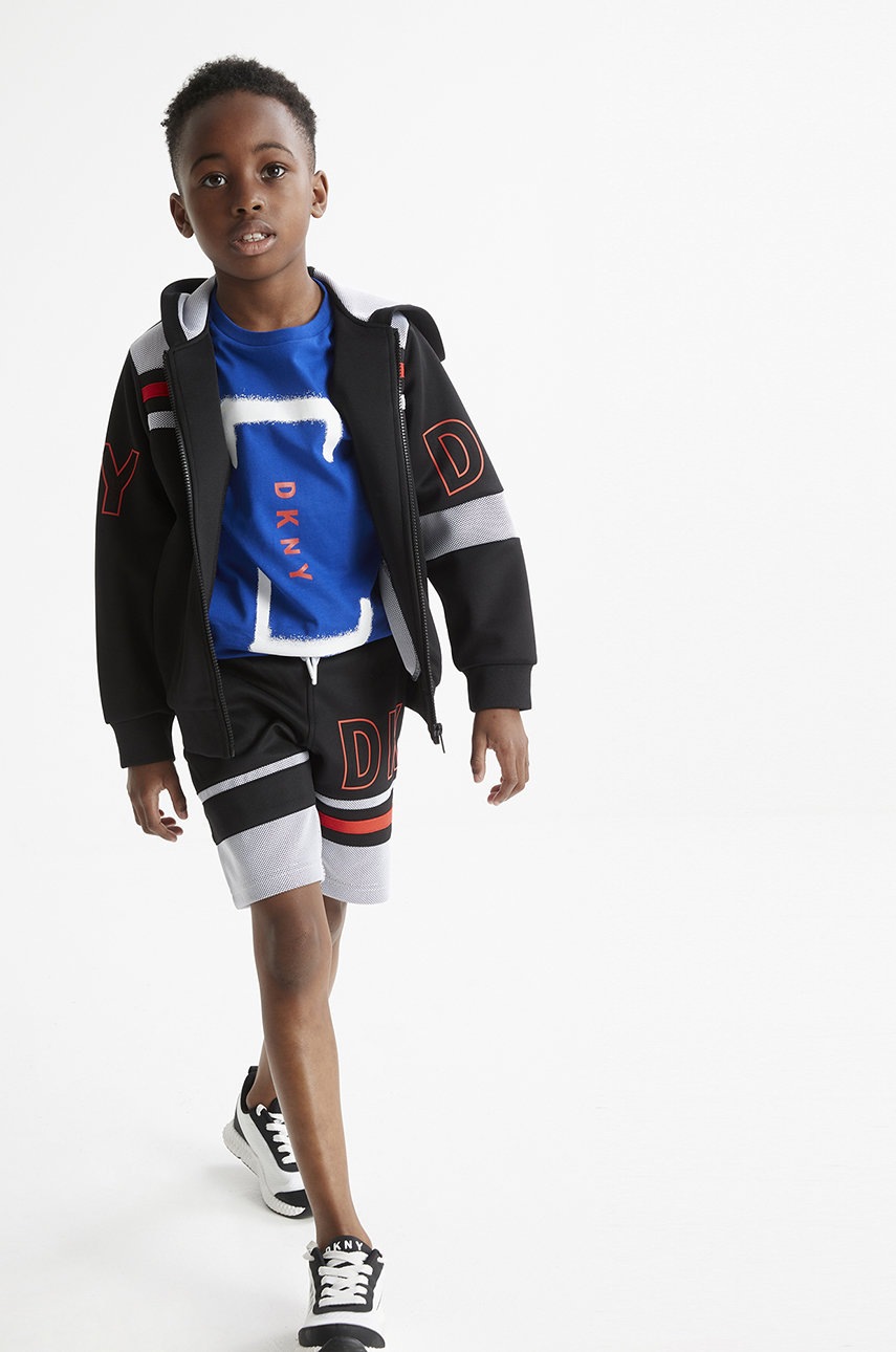 

Детска памучна тениска Dkny в тъмносиньо с принт, Тъмносин