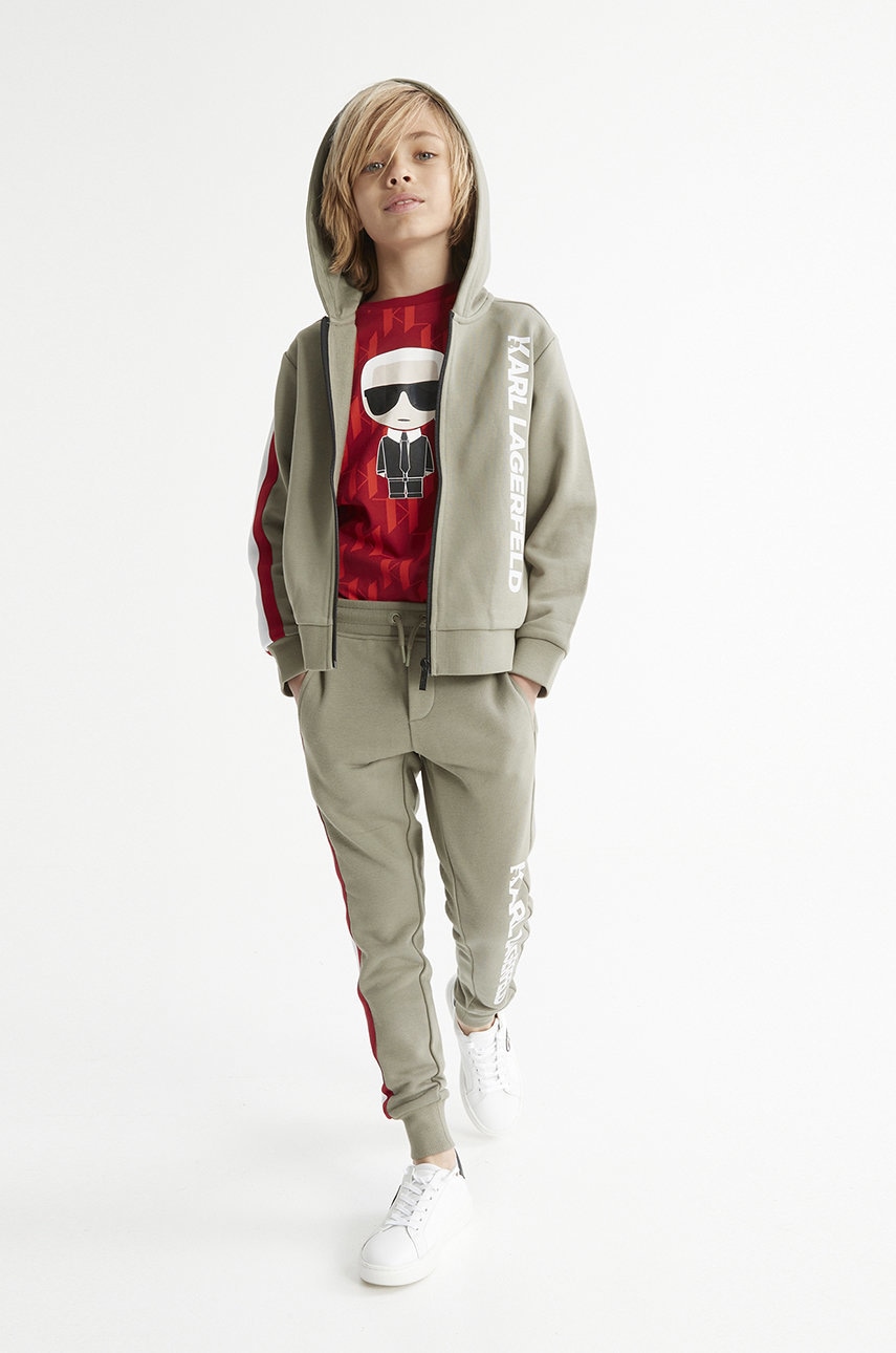 Karl Lagerfeld tricou de bumbac pentru copii culoarea rosu, modelator
