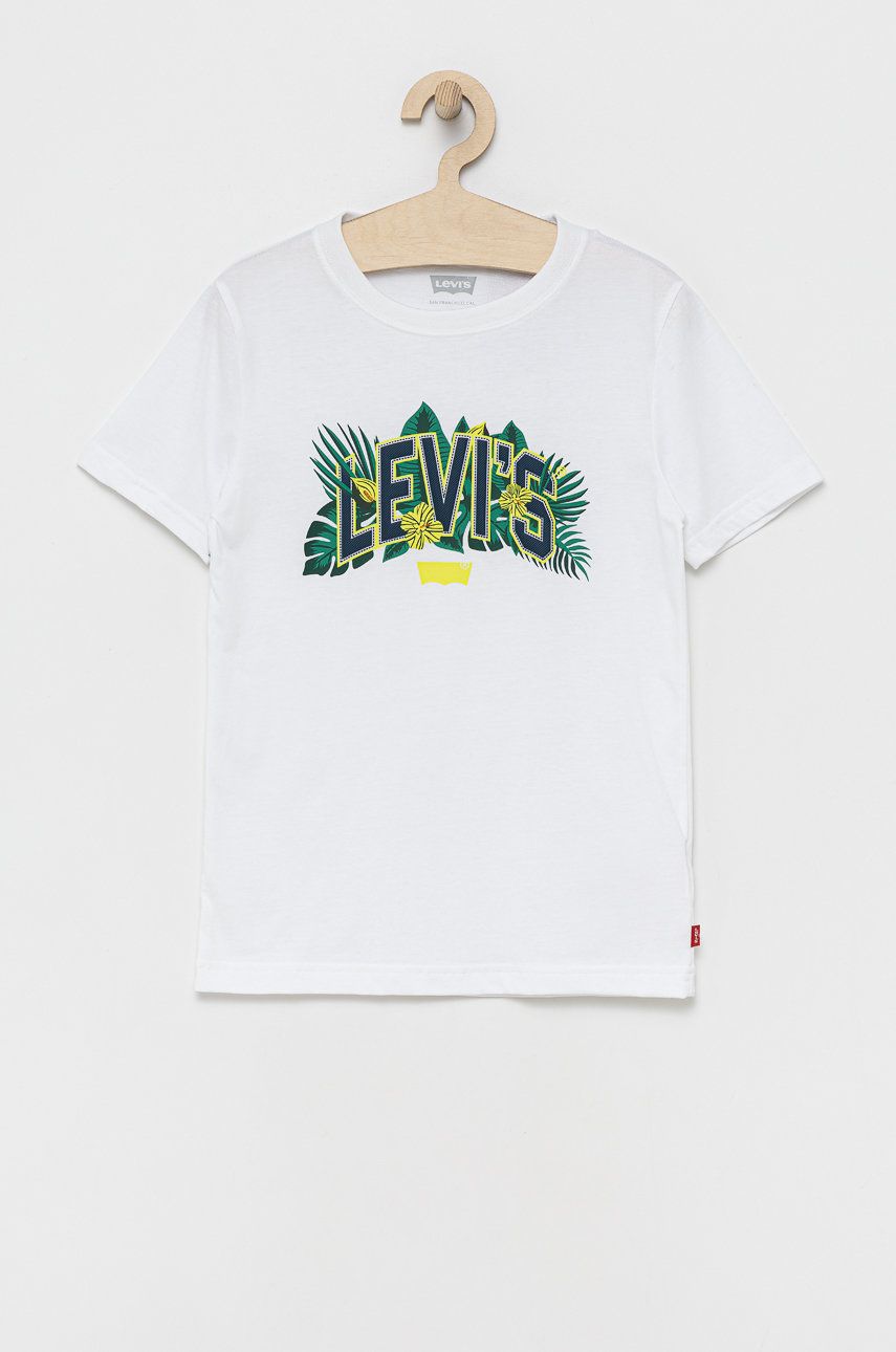 Levi's t-shirt dziecięcy kolor biały melanżowy