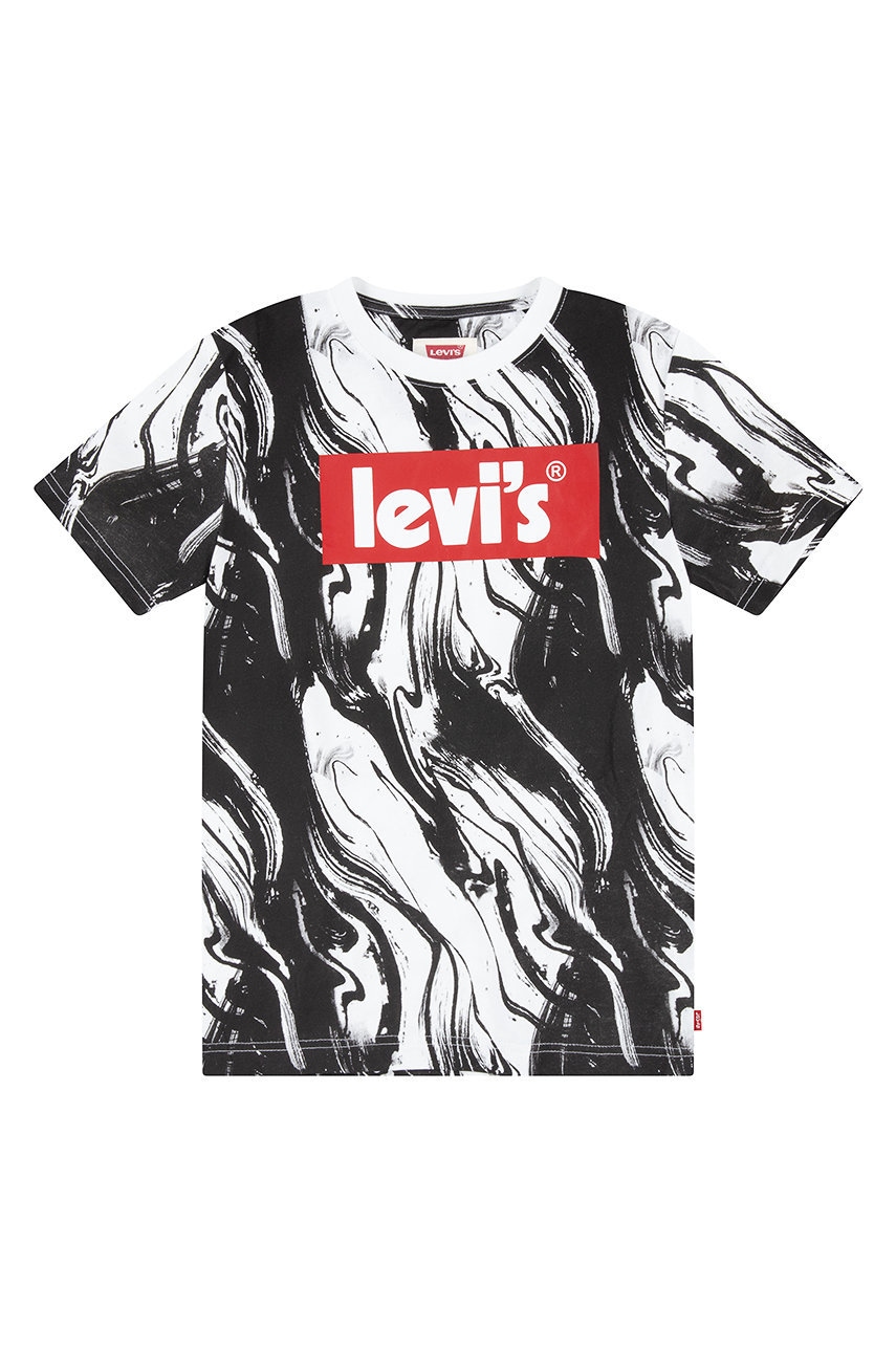 Levi's tricou de bumbac pentru copii culoarea alb, modelator