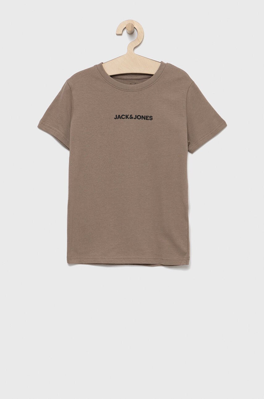 Jack & Jones tricou de bumbac pentru copii culoarea gri, cu imprimeu