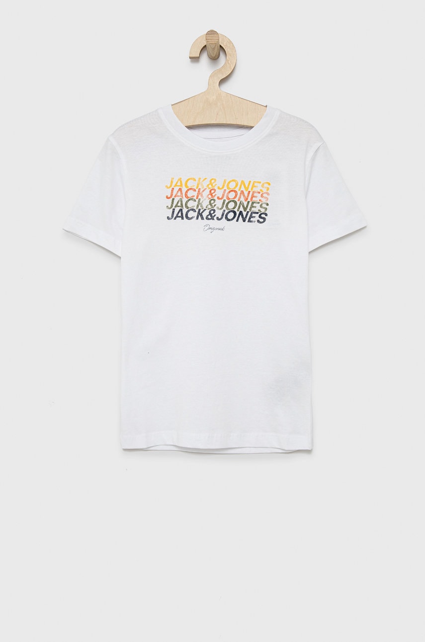 Jack & Jones tricou de bumbac pentru copii culoarea alb, cu imprimeu