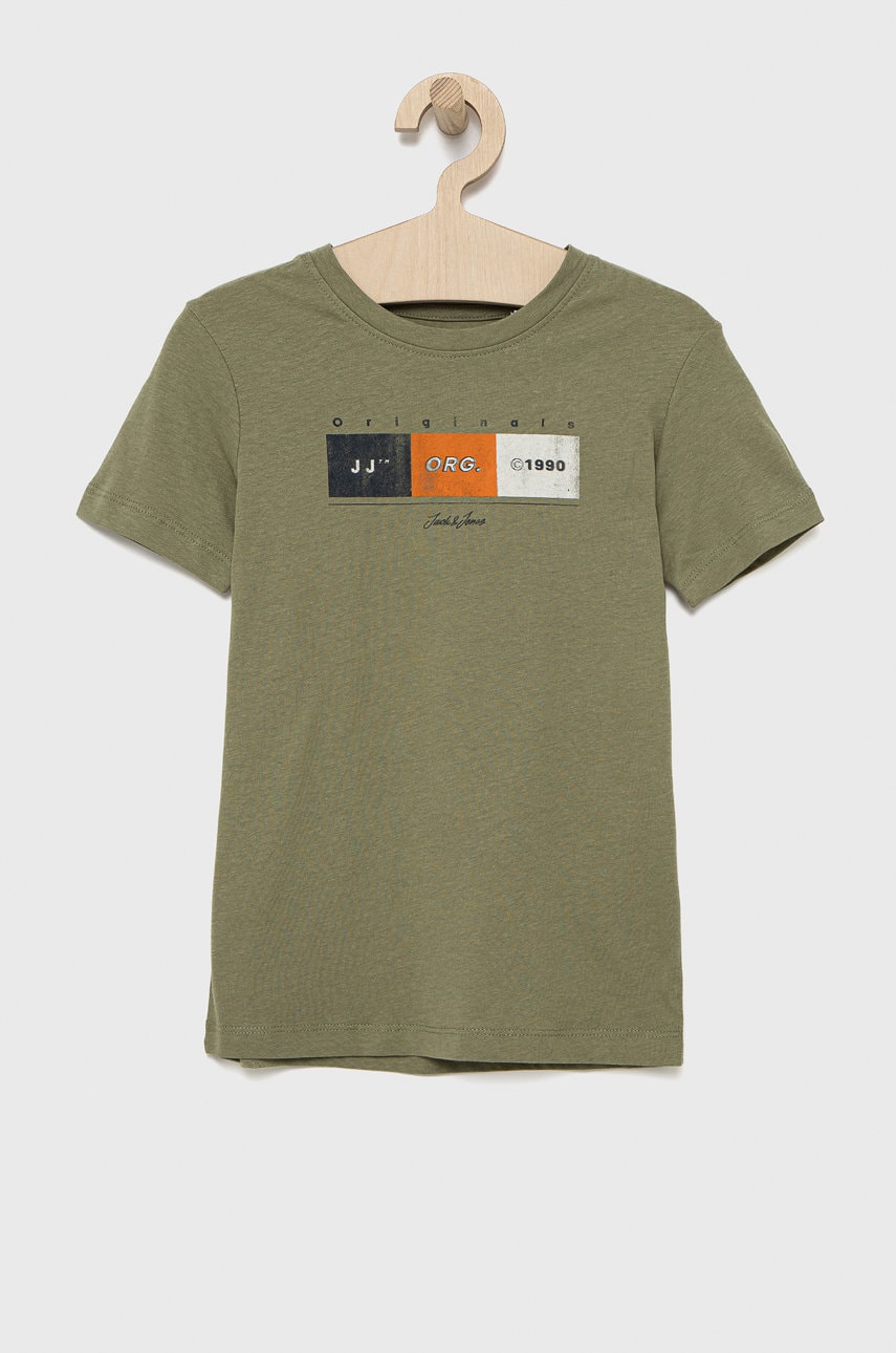 Jack & Jones tricou de bumbac pentru copii culoarea verde, cu imprimeu