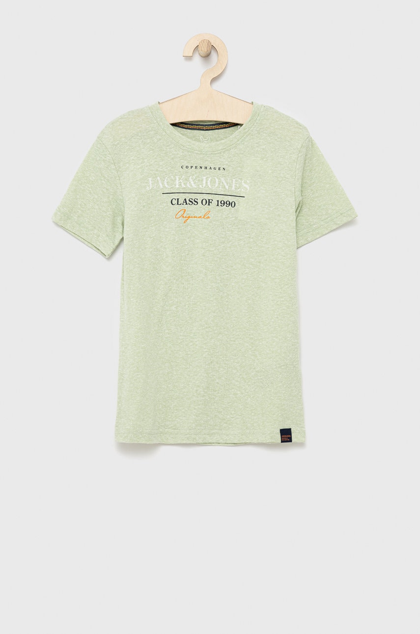 Jack & Jones tricou copii culoarea verde, melanj