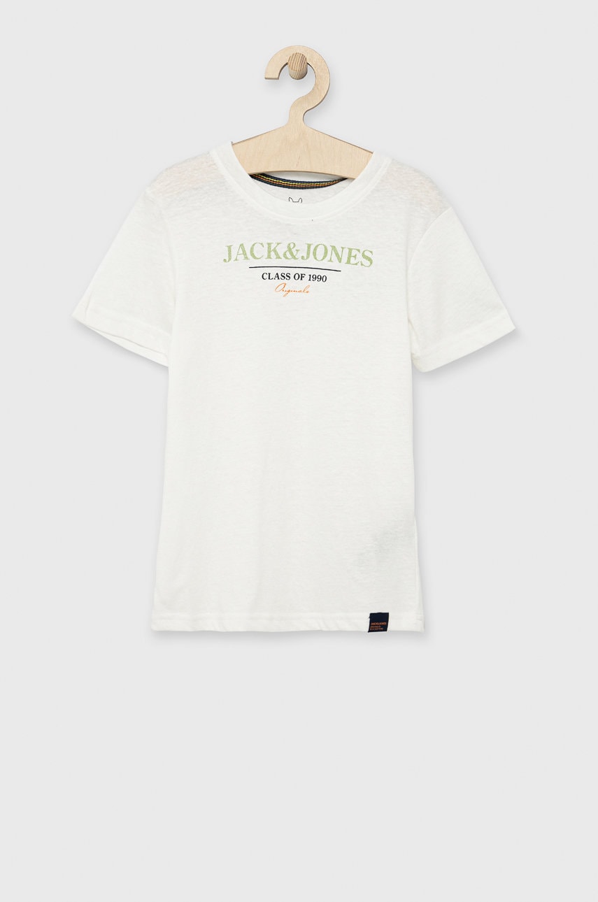 Jack & Jones tricou copii culoarea alb, cu imprimeu