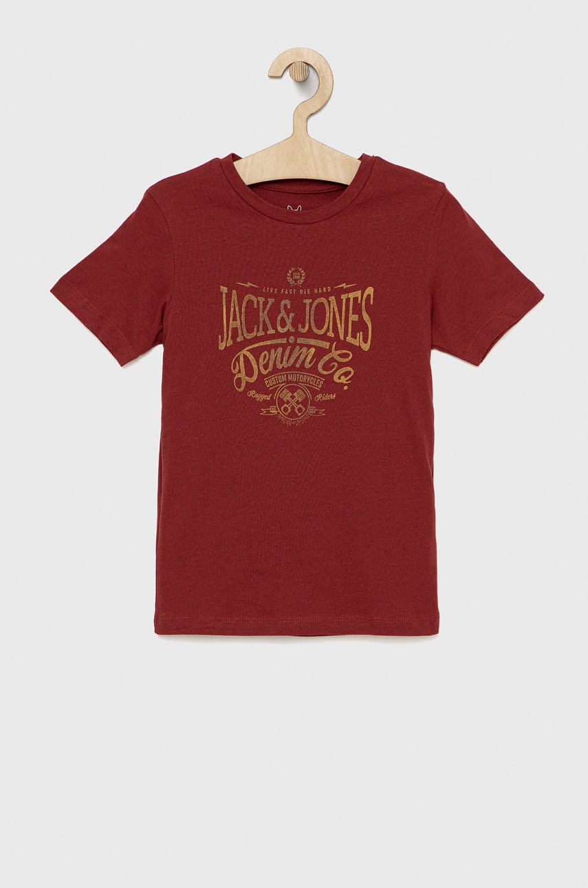 Jack & Jones tricou de bumbac pentru copii culoarea rosu, cu imprimeu