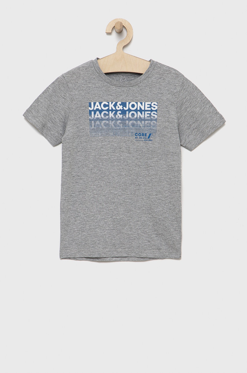 Jack & Jones tricou copii culoarea gri, melanj