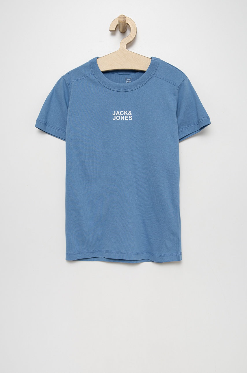 

Детска памучна тениска Jack & Jones с принт, Син