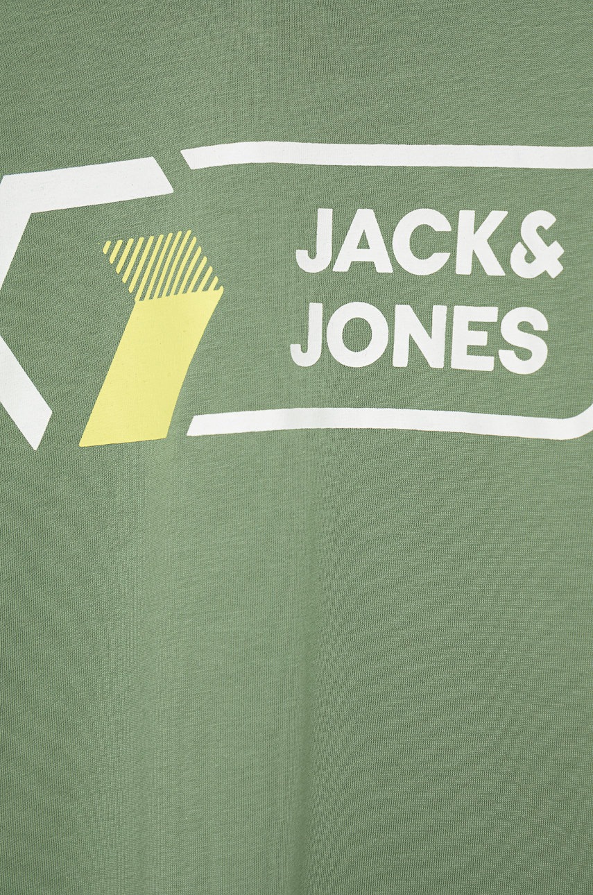 

Дитяча бавовняна футболка Jack & Jones колір зелений з принтом