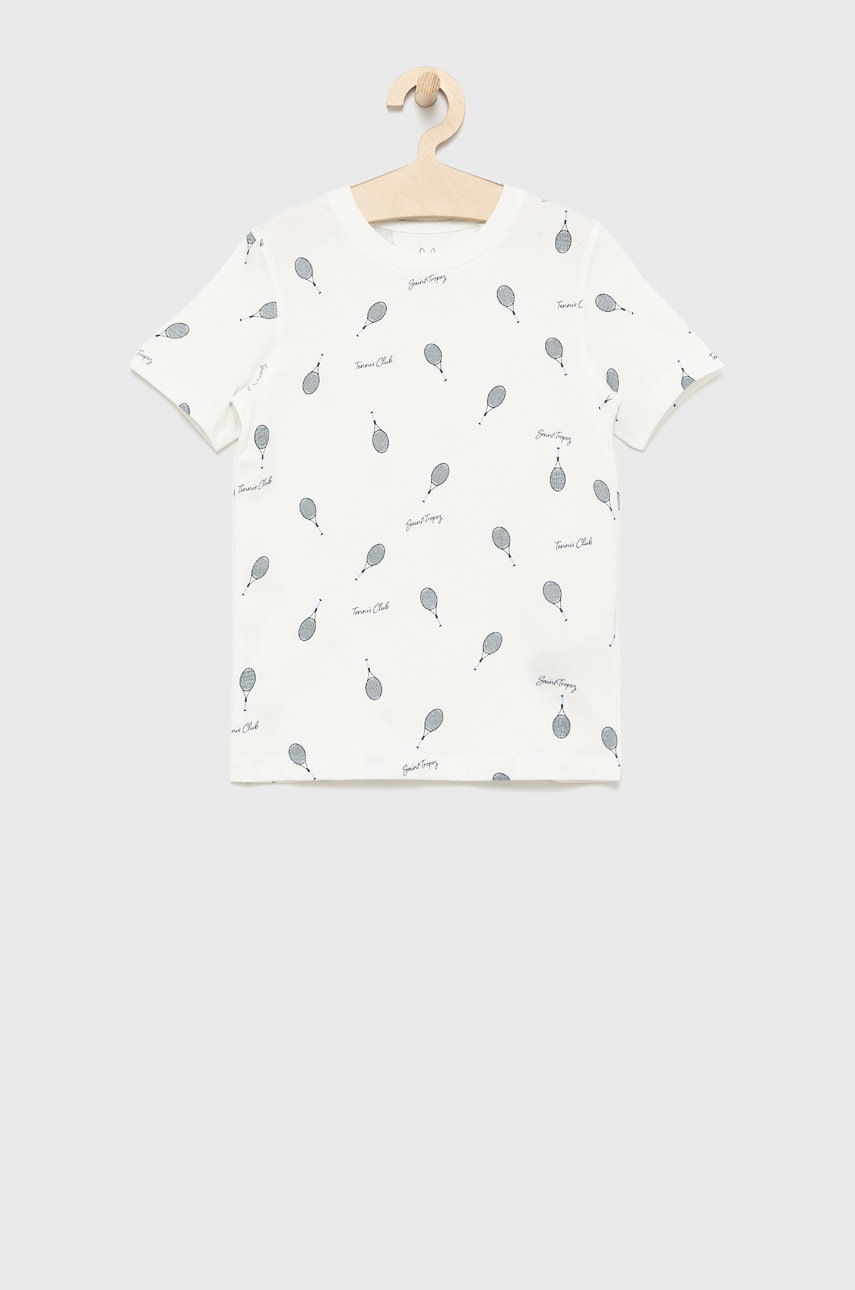

Дитяча бавовняна футболка Jack & Jones колір білий візерунок