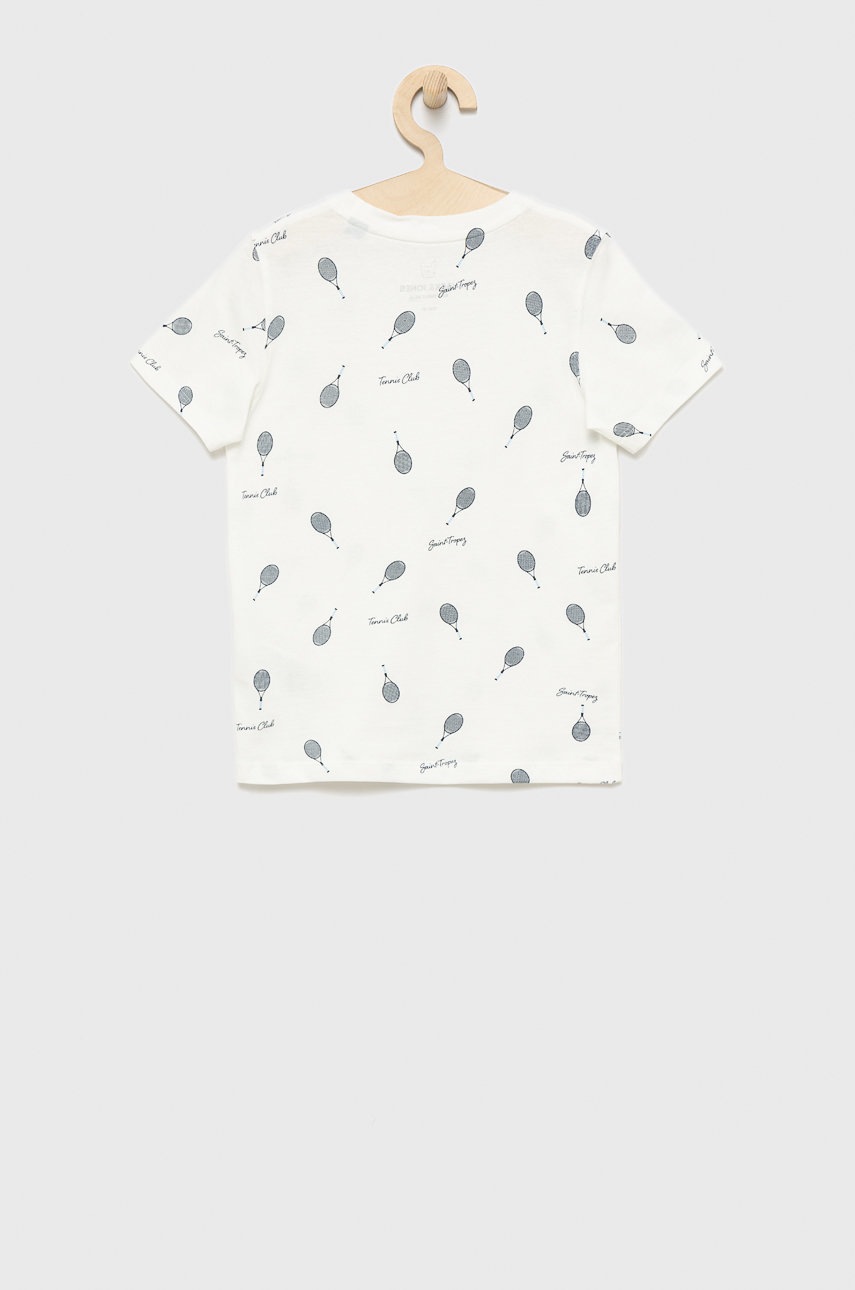 

Детская хлопковая футболка Jack & Jones цвет белый узорный
