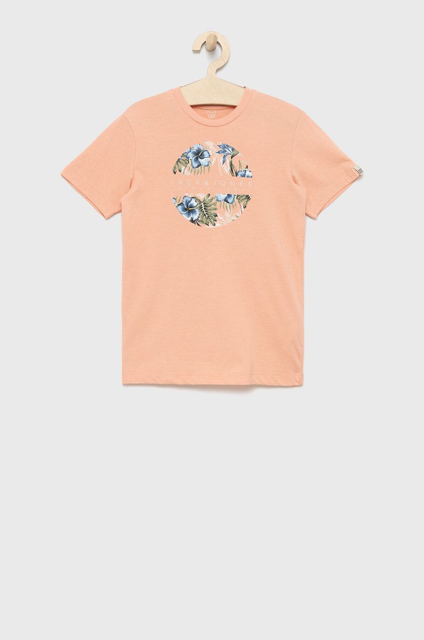 E-shop Dětské tričko Jack & Jones růžová barva, s potiskem