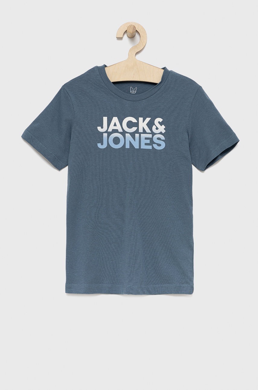 

Детска памучна тениска Jack & Jones с принт, Син
