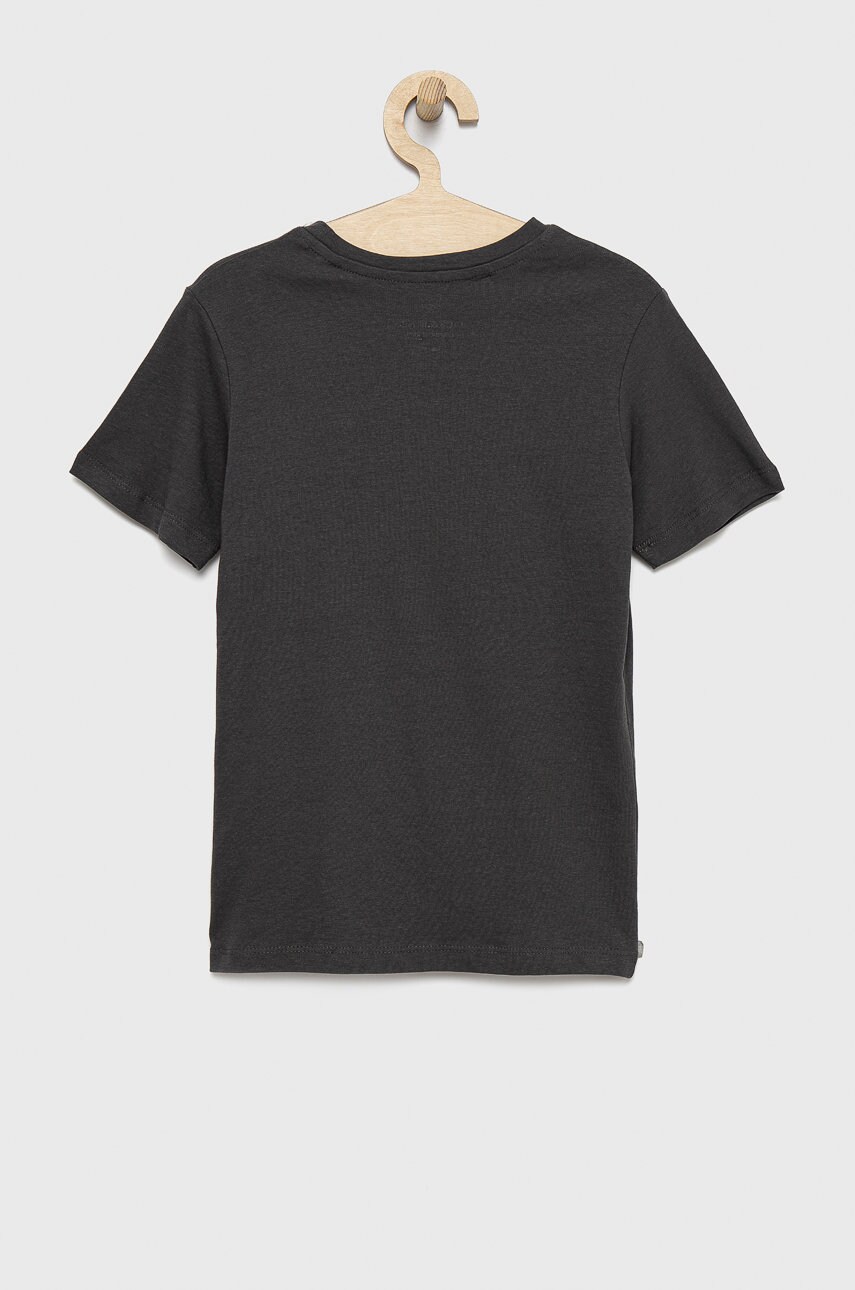 

Детская хлопковая футболка Jack & Jones цвет серый с принтом