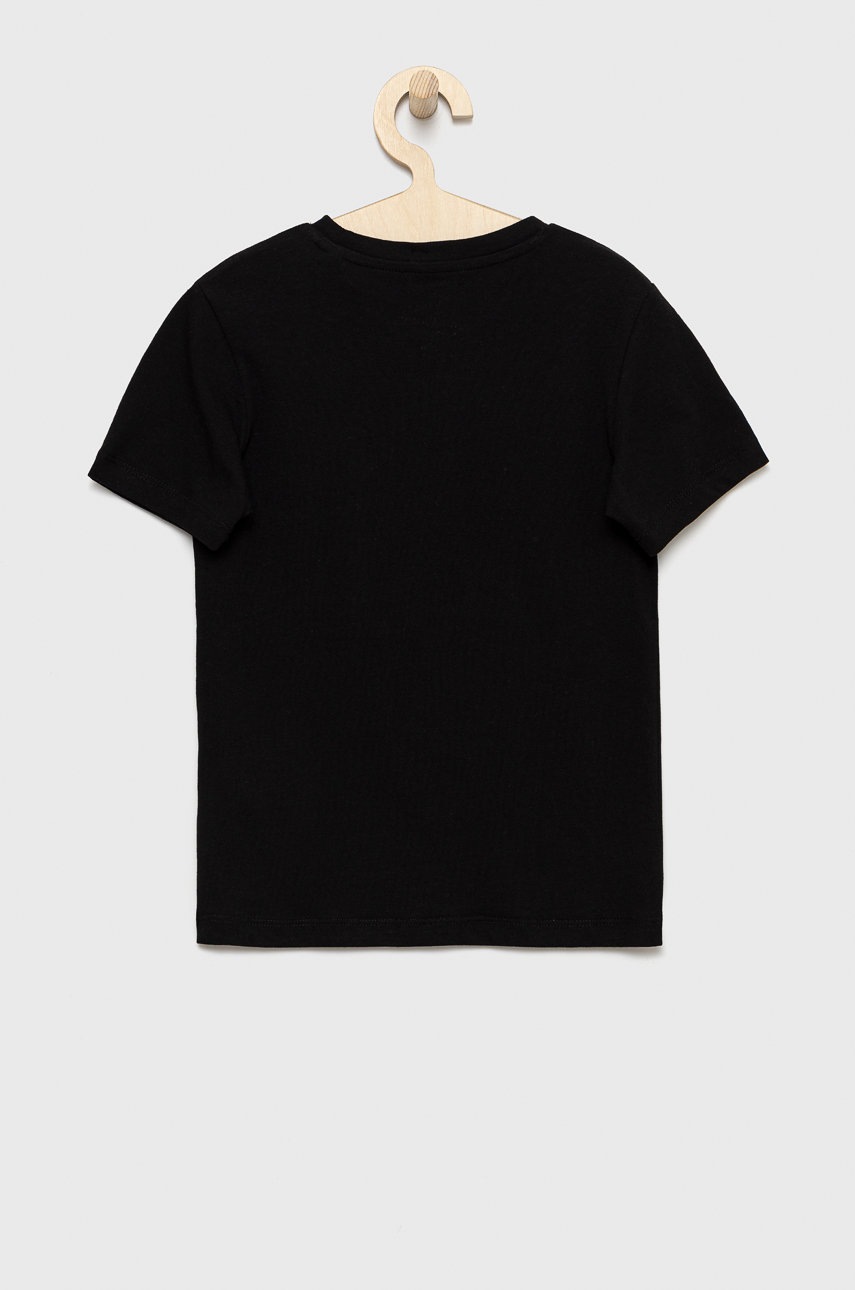

Детская хлопковая футболка Jack & Jones цвет чёрный с принтом
