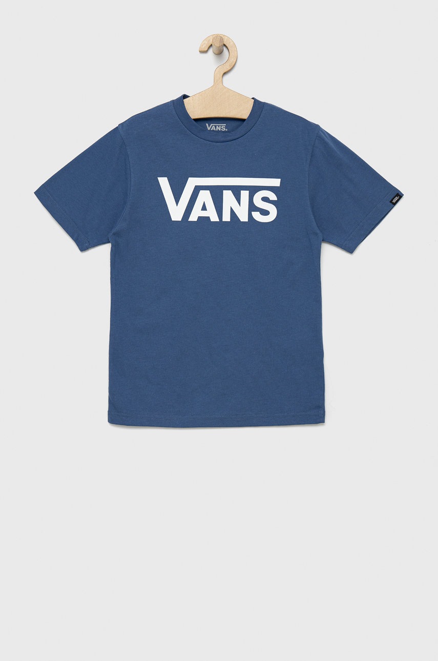 

Детска памучна тениска Vans с принт, Син