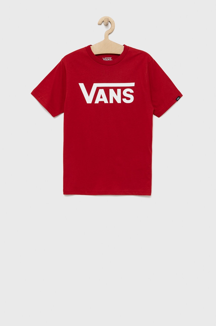 Vans tricou de bumbac pentru copii culoarea rosu, cu imprimeu