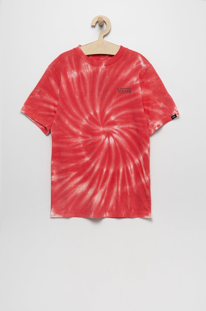 Vans tricou de bumbac pentru copii culoarea rosu, modelator