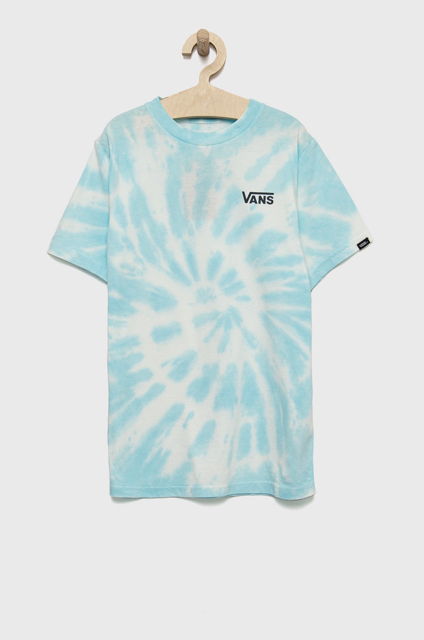 

Детска памучна тениска Vans с принт, Син