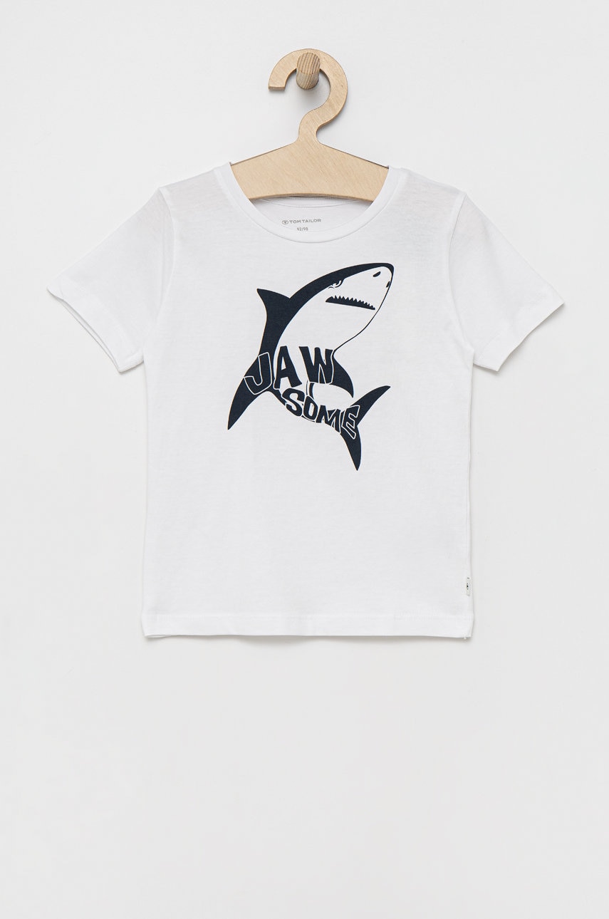 Tom Tailor tricou copii culoarea alb, cu imprimeu