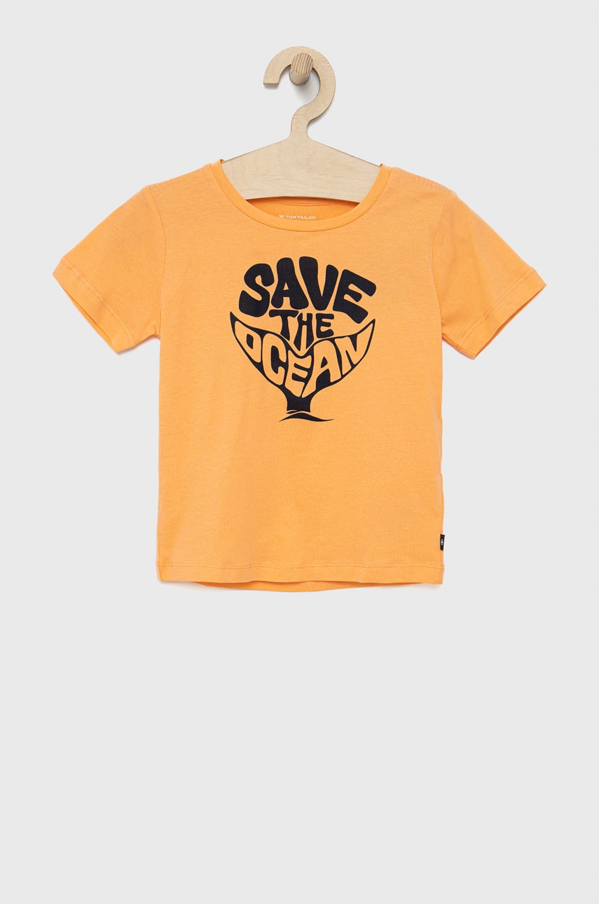 Tom Tailor tricou copii culoarea portocaliu, cu imprimeu