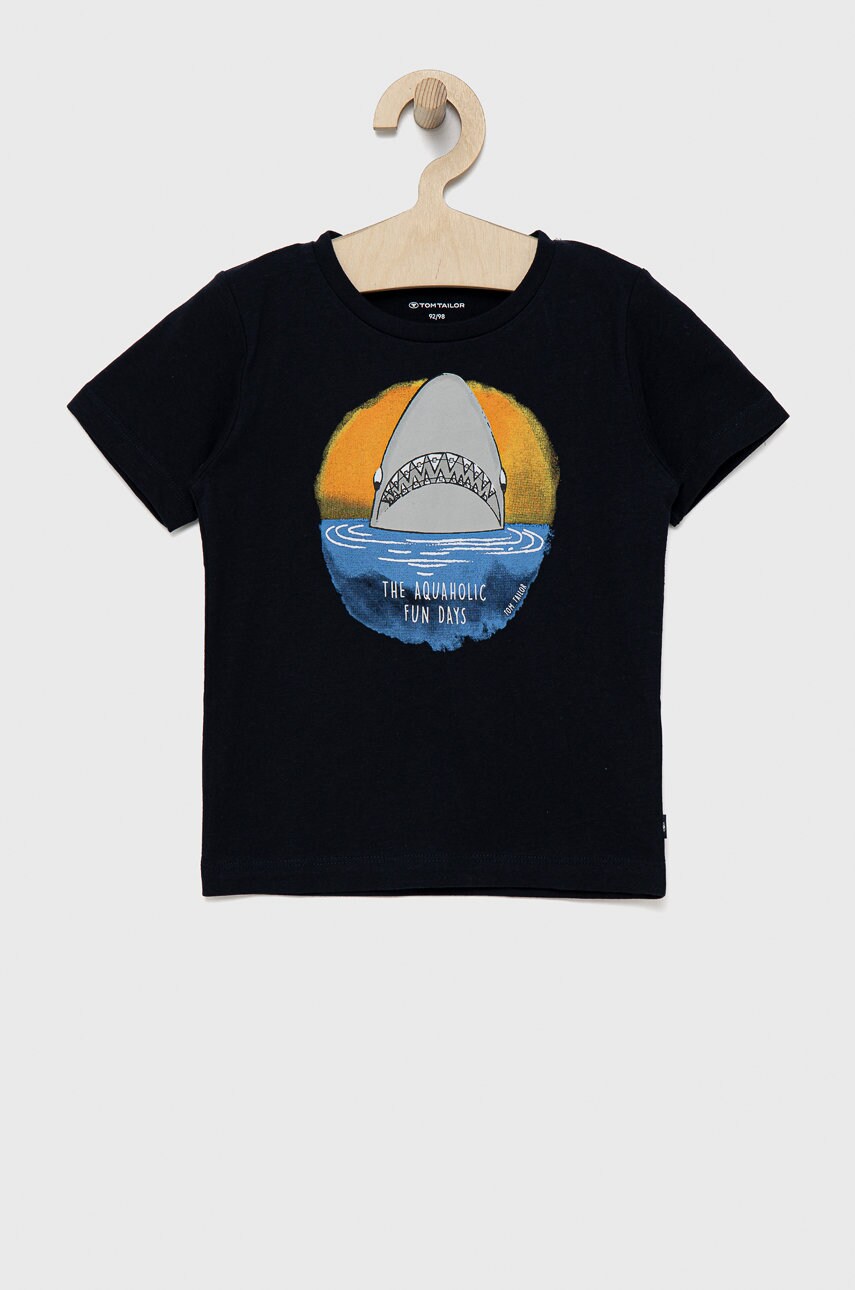 Tom Tailor tricou copii culoarea albastru marin, cu imprimeu