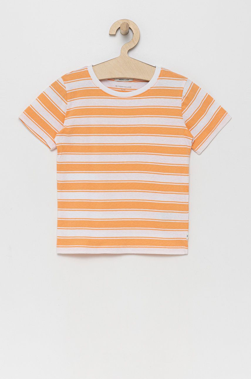 Dětské bavlněné tričko Tom Tailor oranžová barva, vzorovaný - oranžová -  100% Bavlna