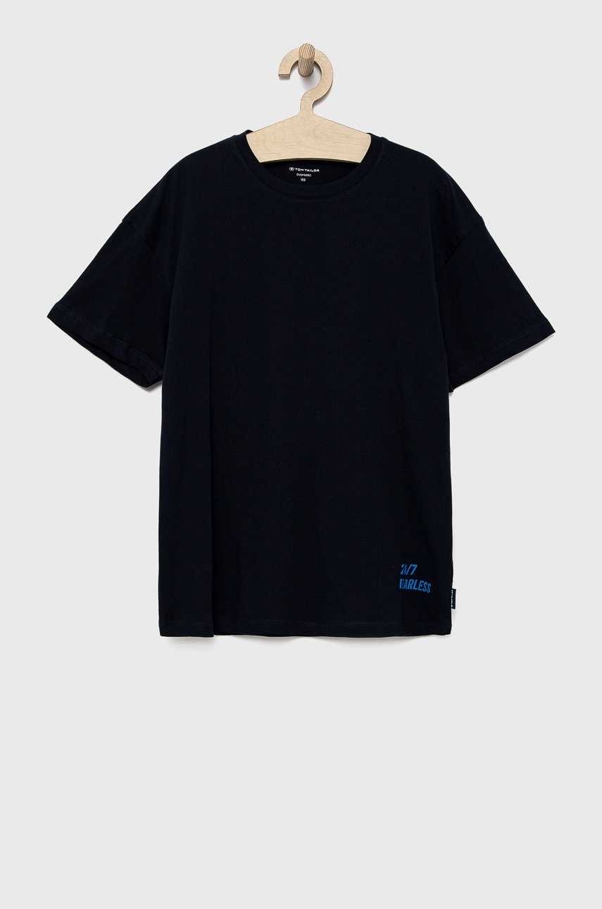 Tom Tailor tricou copii culoarea albastru marin, melanj