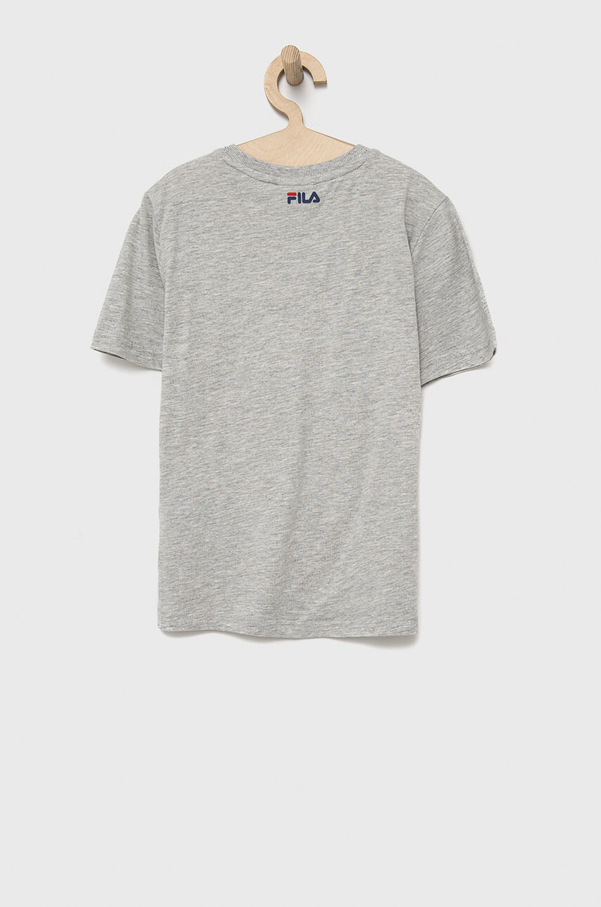 

Дитяча футболка Fila колір сірий меланж