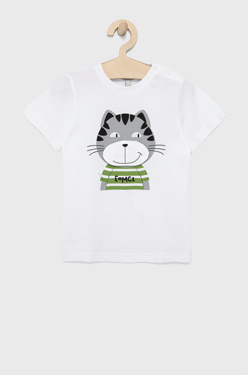 Birba&trybeyond tricou de bumbac pentru copii culoarea alb, cu imprimeu