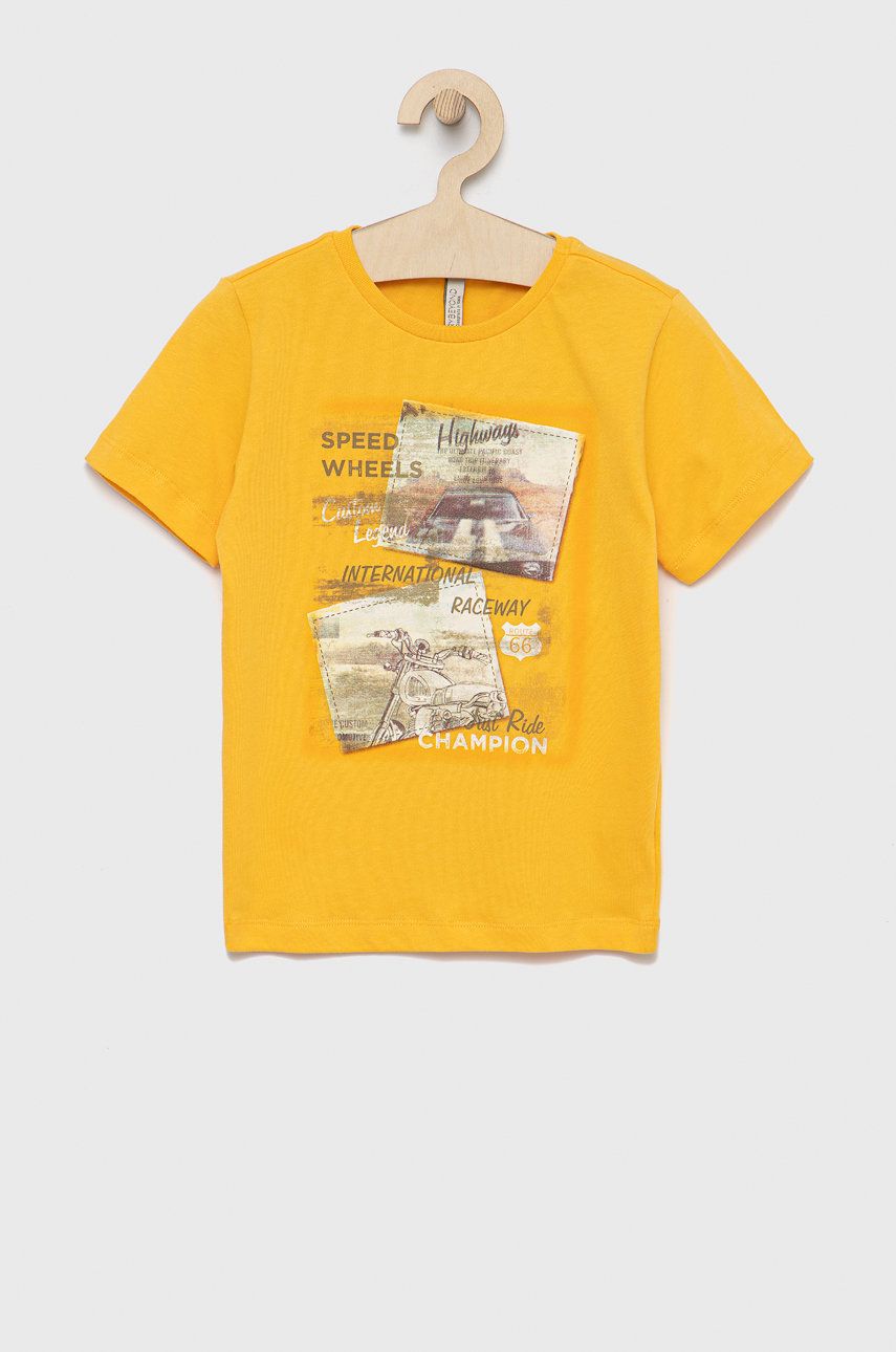 Birba&Trybeyond tricou de bumbac pentru copii culoarea galben, cu imprimeu 2023 ❤️ Pret Super answear imagine noua 2022