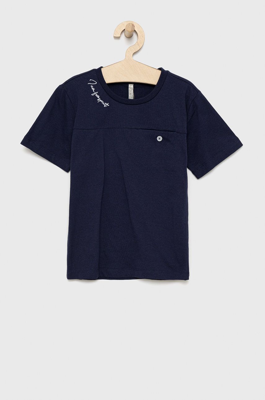 Dětské bavlněné tričko Birba&Trybeyond tmavomodrá barva - námořnická modř -  100% Bavlna