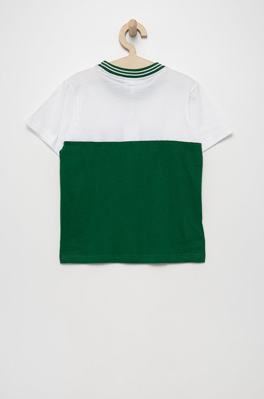 

Дитяча бавовняна футболка Lacoste колір зелений з принтом