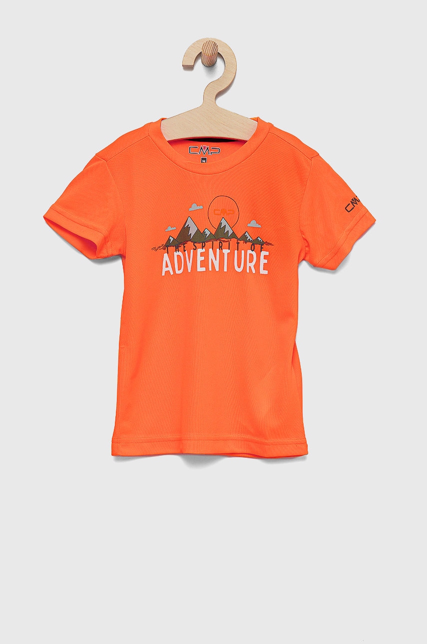 CMP tricou copii culoarea portocaliu, cu imprimeu