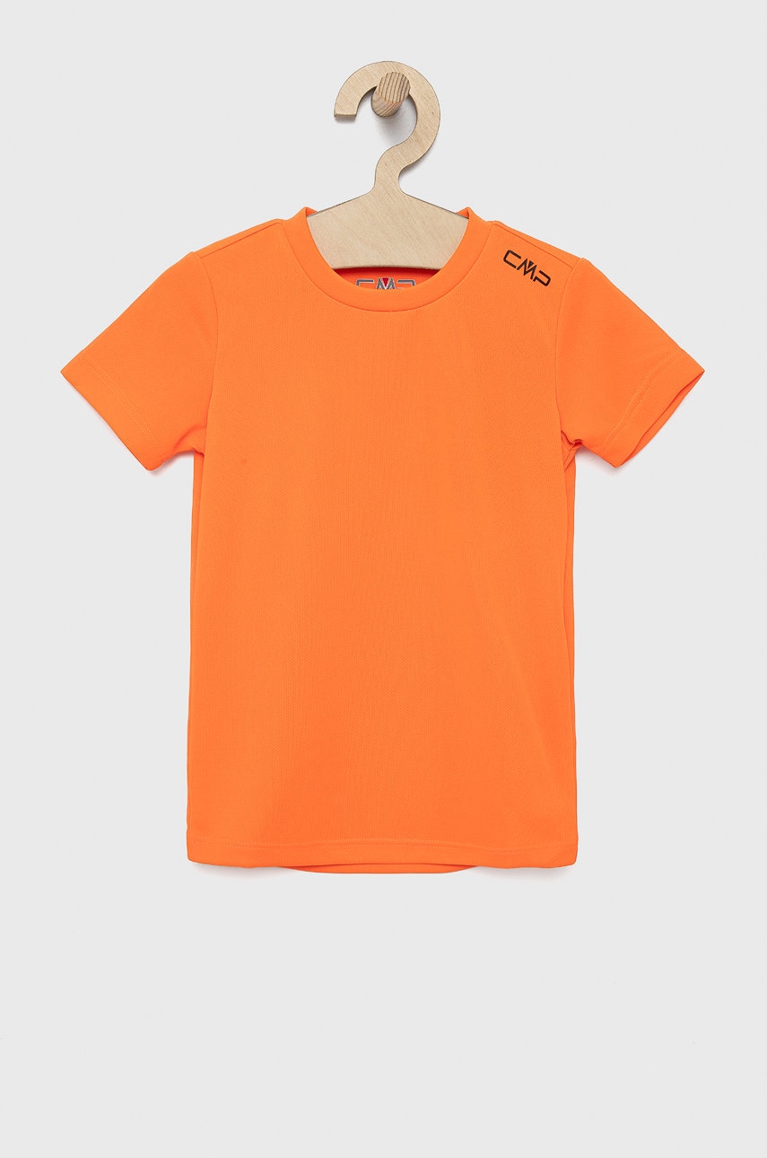 CMP tricou copii culoarea portocaliu, neted