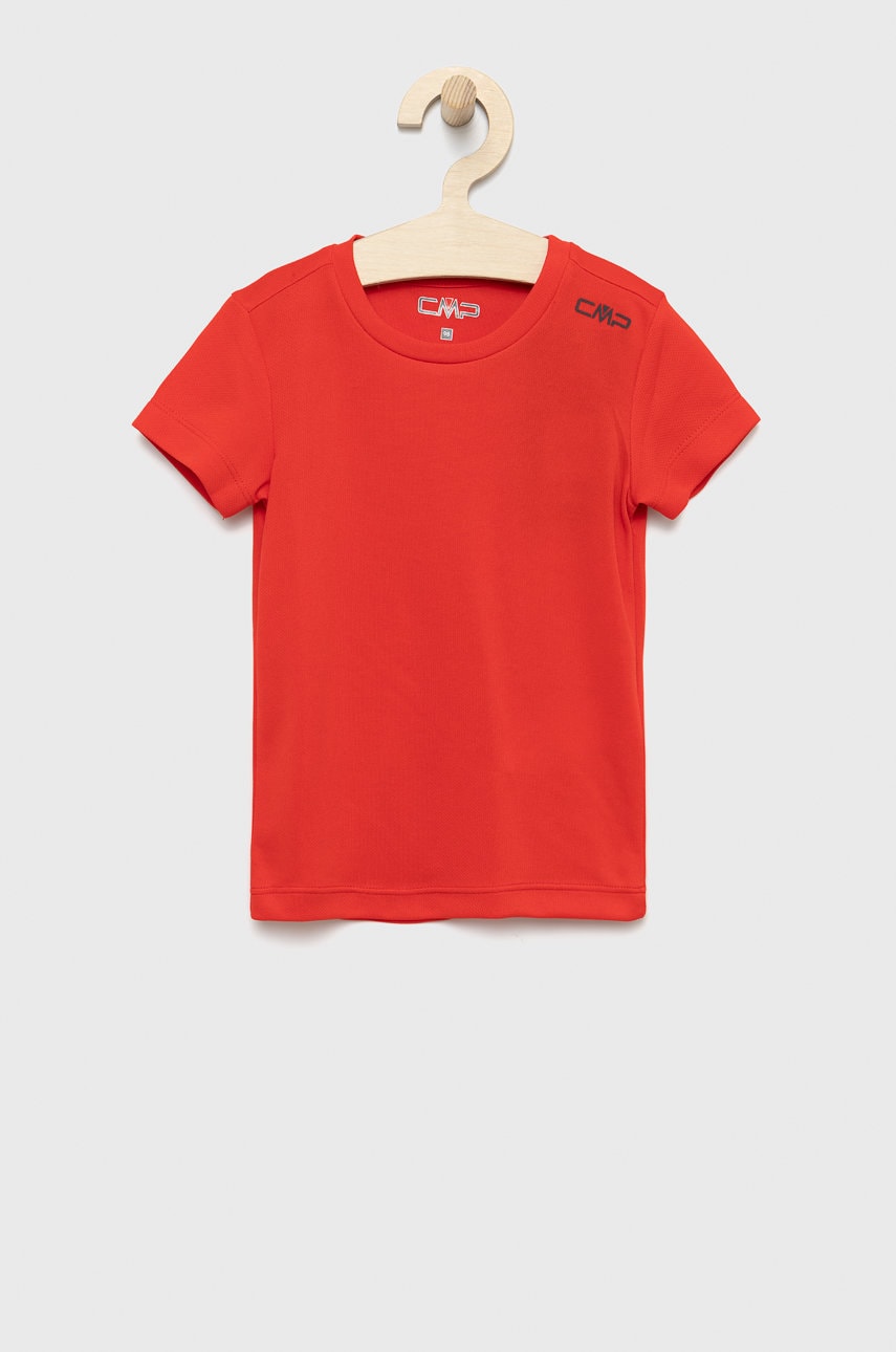 CMP tricou copii culoarea rosu, neted