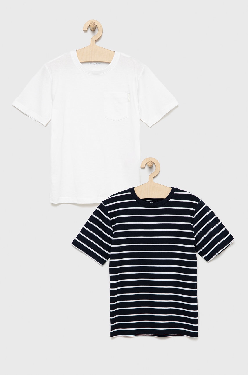 Tom Tailor tricou de bumbac pentru copii culoarea alb, neted