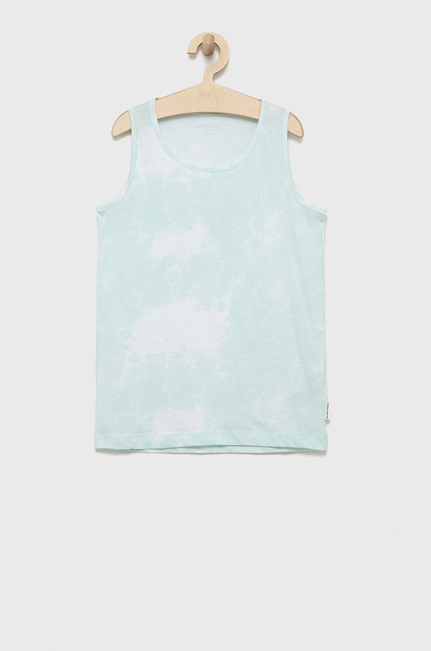 Tom tailor top din bumbac pentru copii culoarea turcoaz, neted