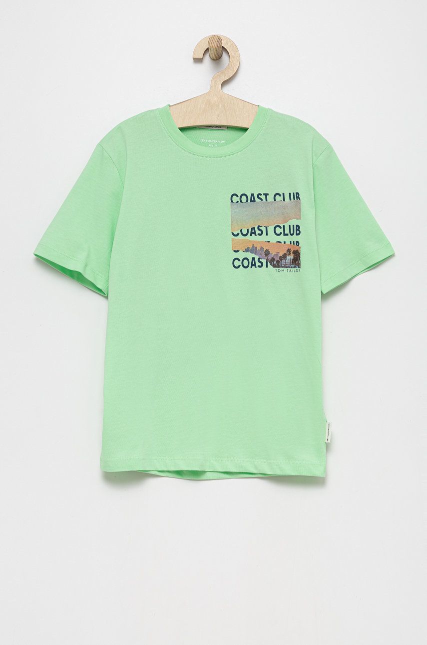 Tom Tailor tricou de bumbac pentru copii culoarea verde, cu imprimeu