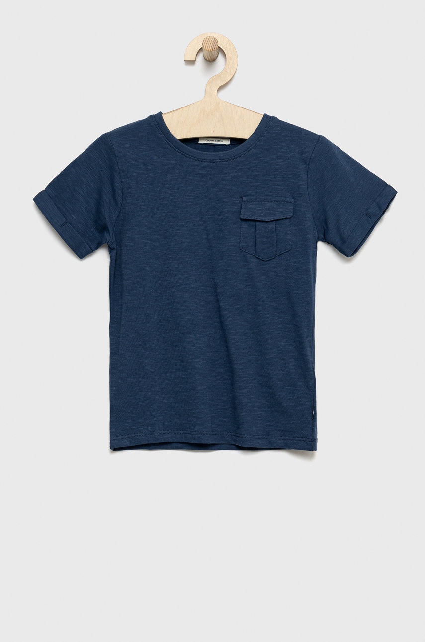 Tom Tailor tricou de bumbac pentru copii culoarea albastru marin, neted