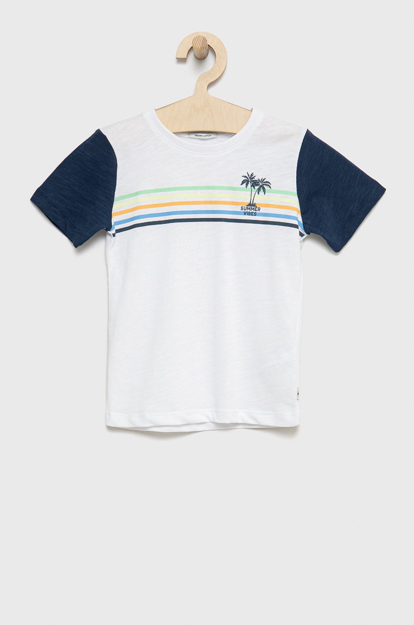 

Детска памучна тениска Tom Tailor в бяло с принт, Бял