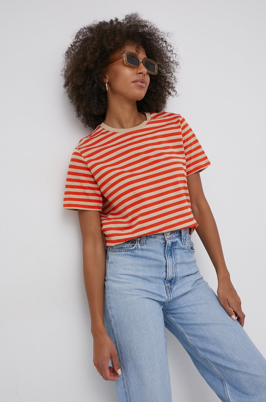 Noisy may tricou din bumbac culoarea bej