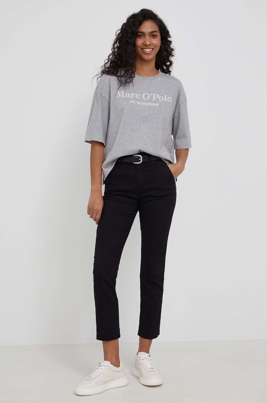 

Памучна тениска Marc O'Polo в сиво, Сив